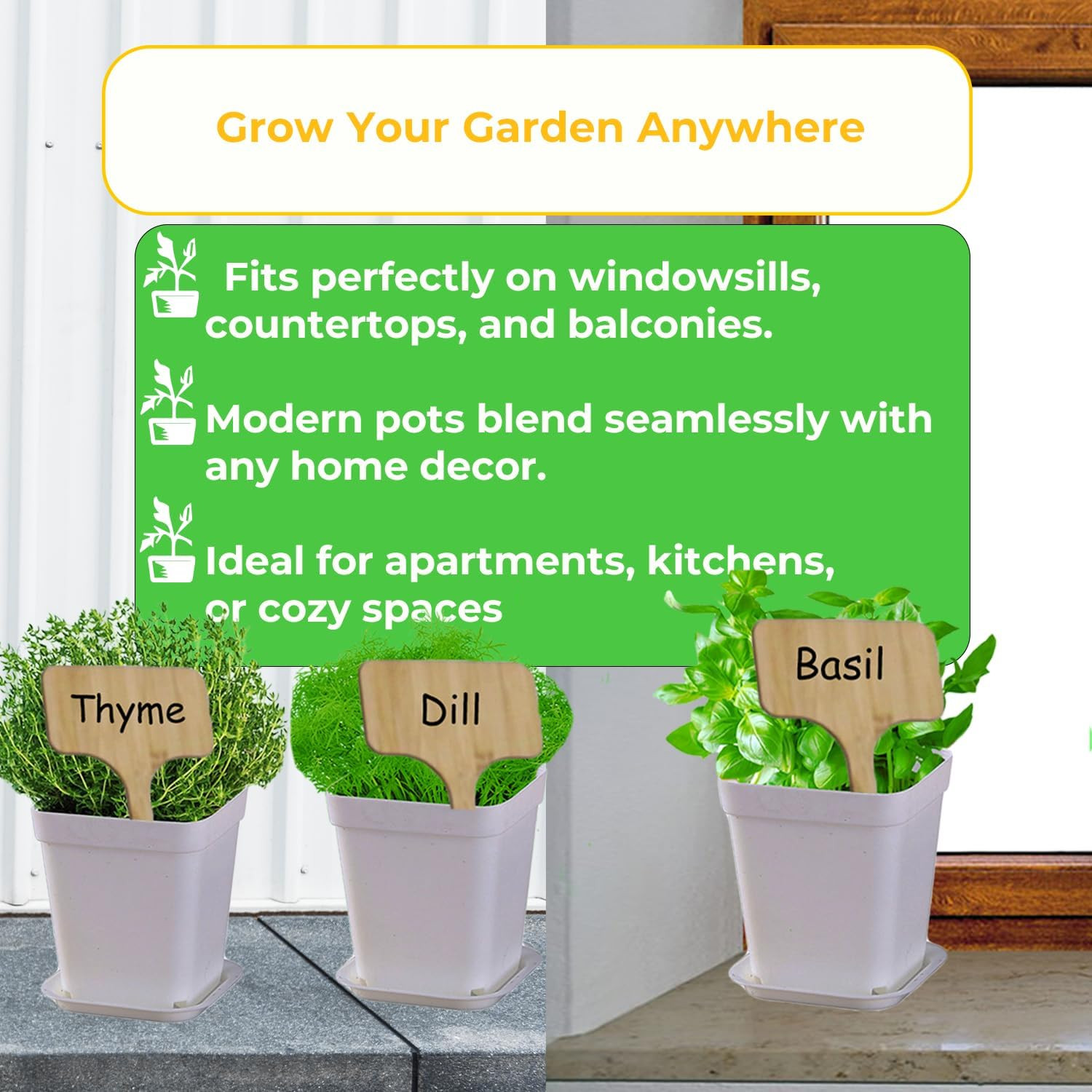 Indoor Herb Garden Kit, 9 Non-GMO Seeds with Reusable Pots, Planter – DIY Grow K