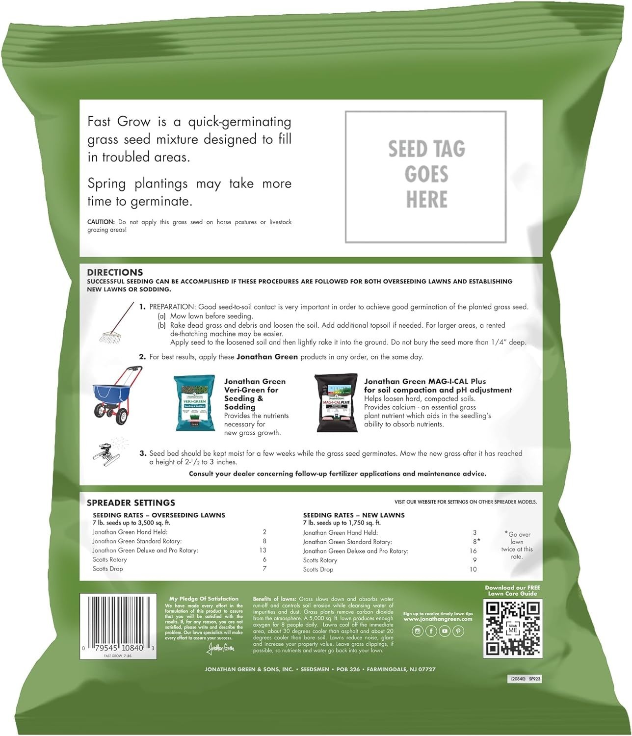 Fast Grow Grass Seed (7 lb) – Perfect for Quick Lawn Establishment & Overseeding
