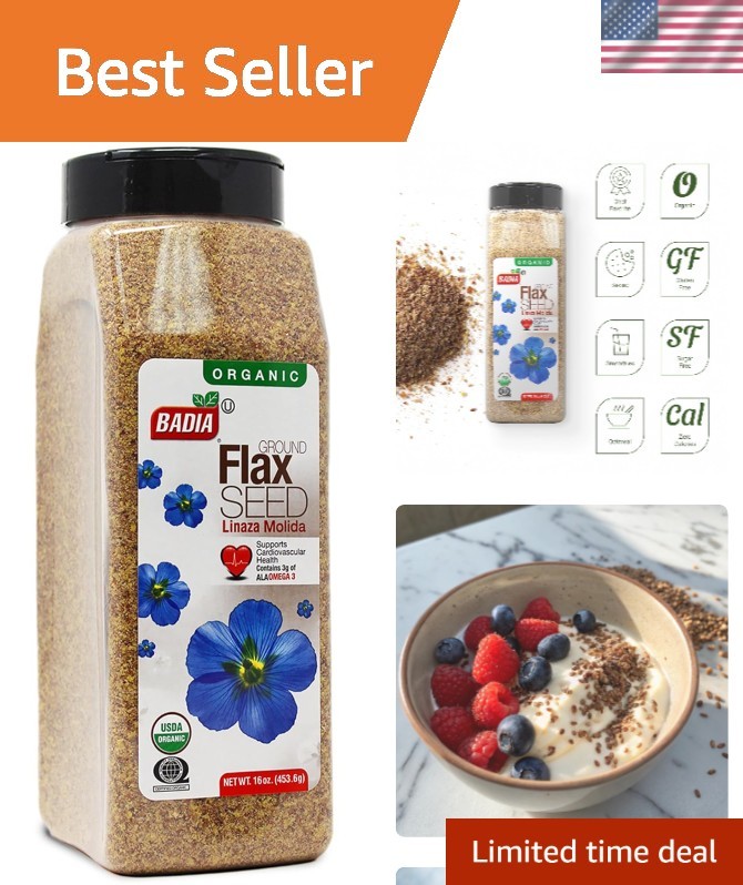 16 oz Organic Flax Seed Powder – Gluten-Free Superfood for Smoothies & Cooking