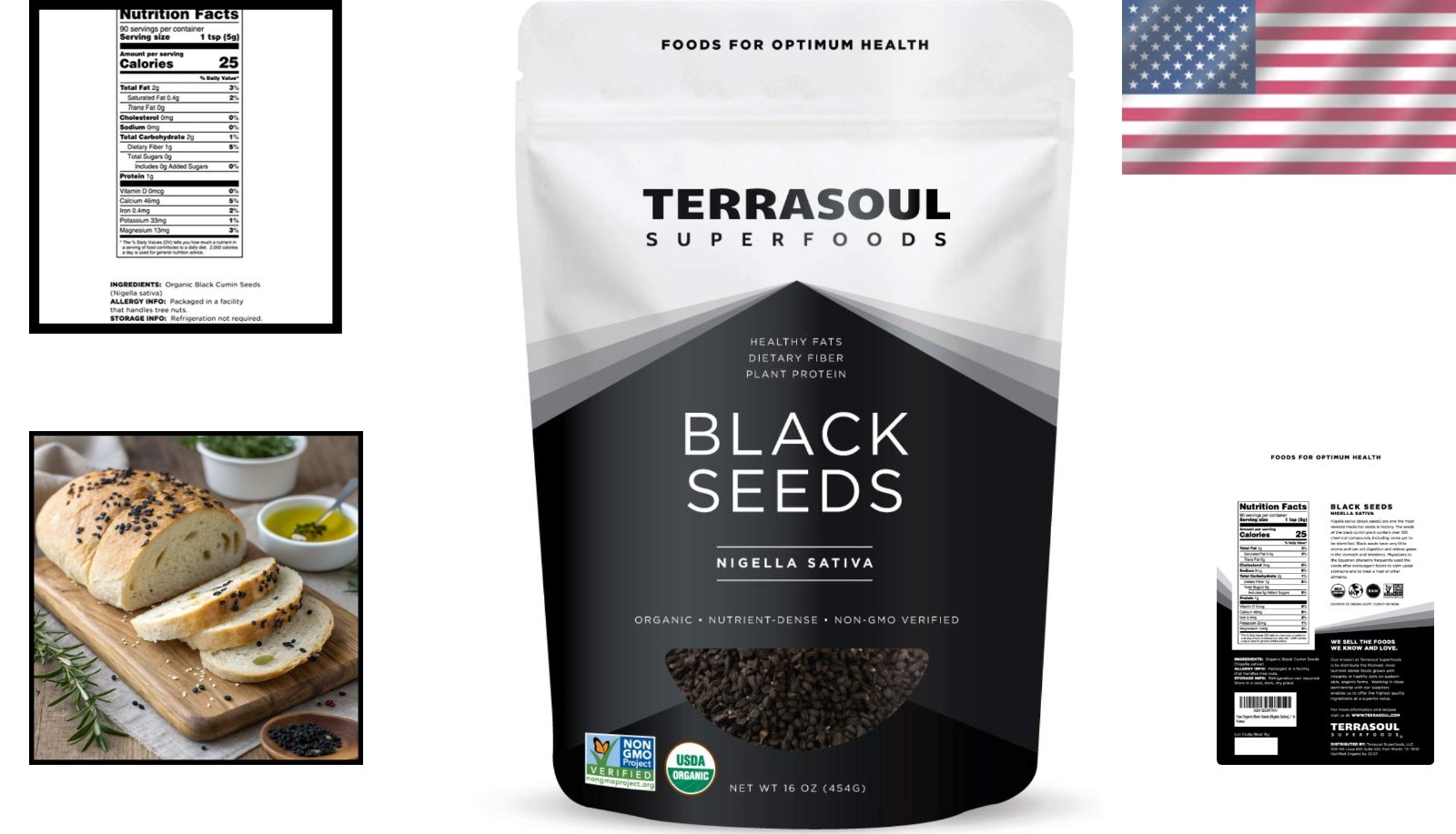 Organic Black Cumin Seeds, 1 lb