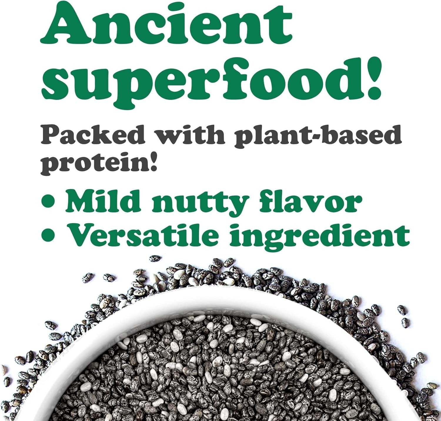 Organic Black Chia Seeds, 2 Pounds – Nutritious Superfood for All Recipes