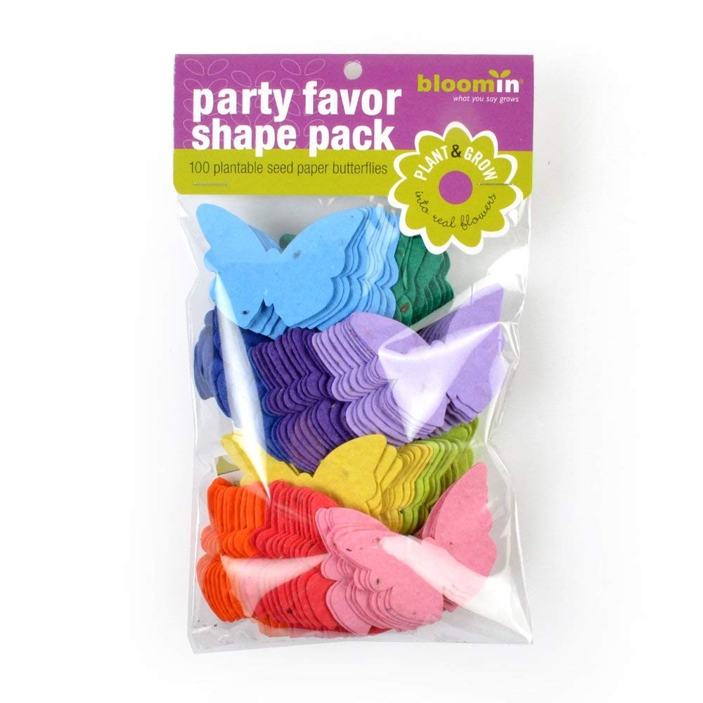 Seed Paper Shapes Butterfly Designs 100 Pack EcoFriendly Color Mix