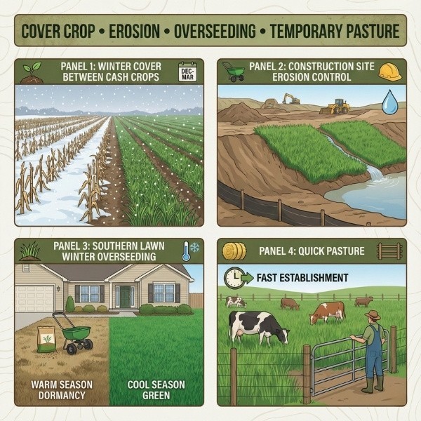 Old Cobblers Farm™ Wicked Tuff Turf Annual Ryegrass- Fast Germination Lawn Grass