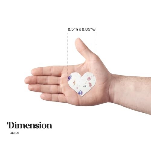 24 Mixed Heart Seed Paper – Writable Plantable Wildflower Hearts with Envelopes,