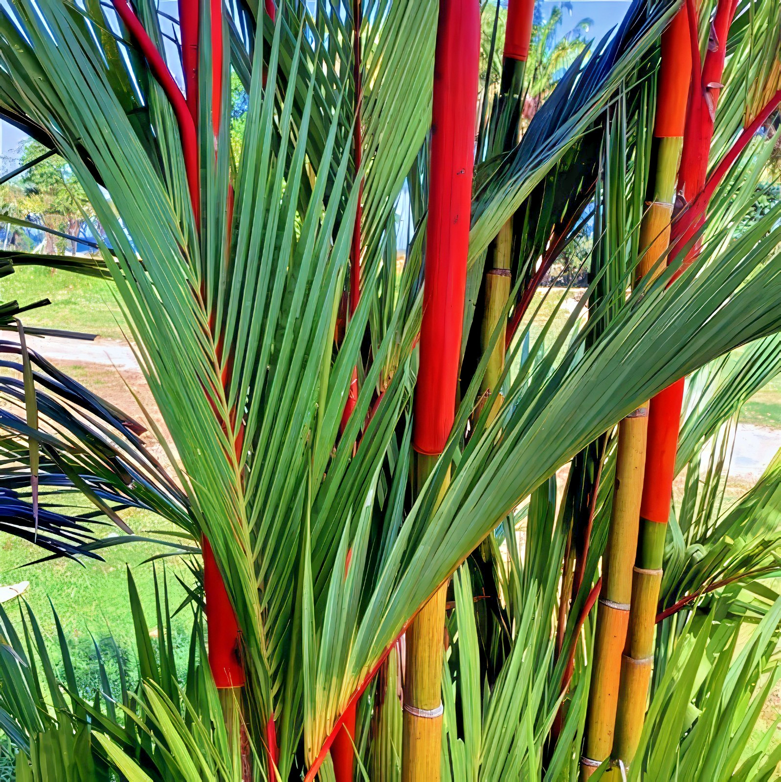 10 RED SEALING WAX “LIPSTICK” PALM TREE SEEDS (Cyrtostachys renda) House Plant