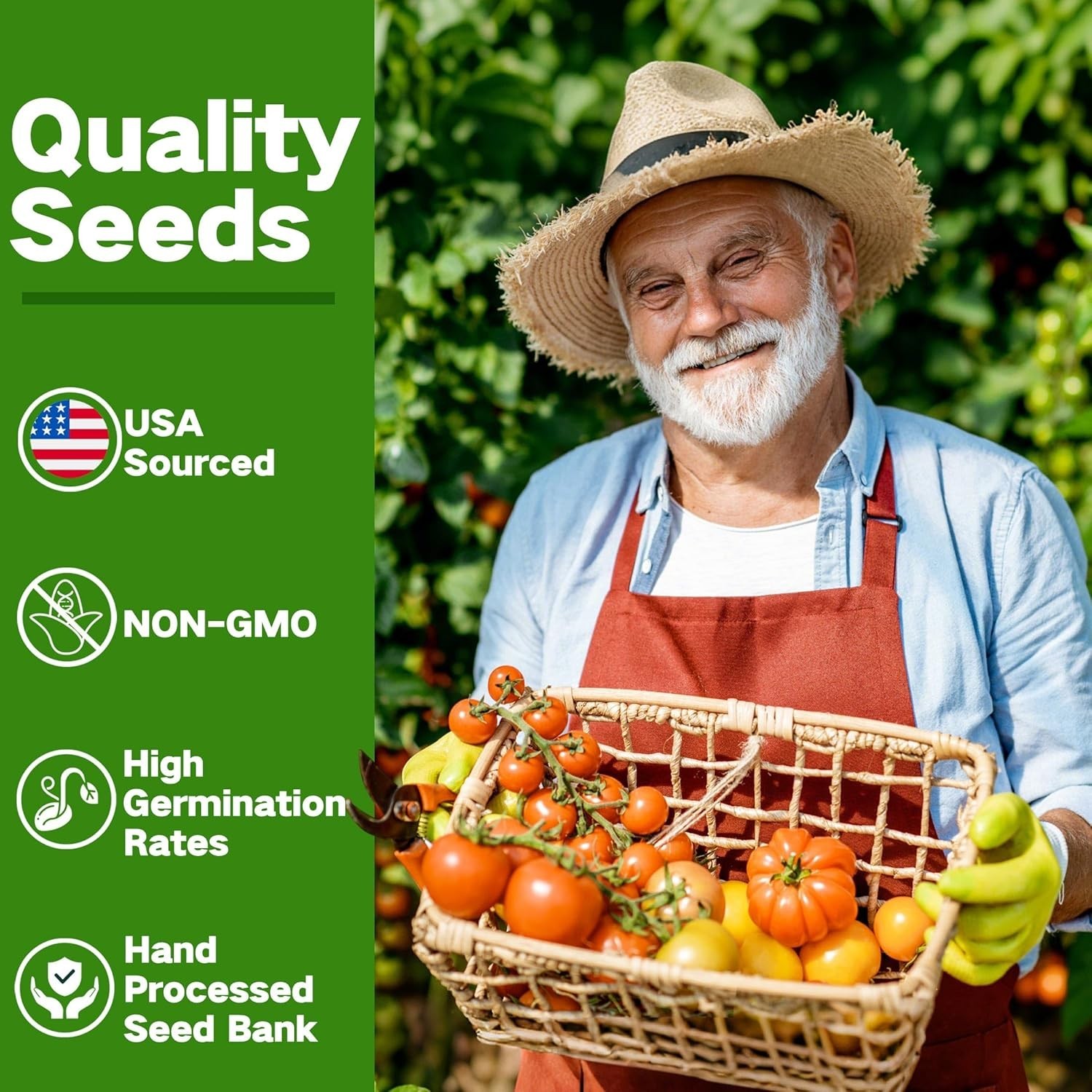 -Round Heirloom Vegetable and Herb Seed Kit with 32 Varieties USDA Zone 6