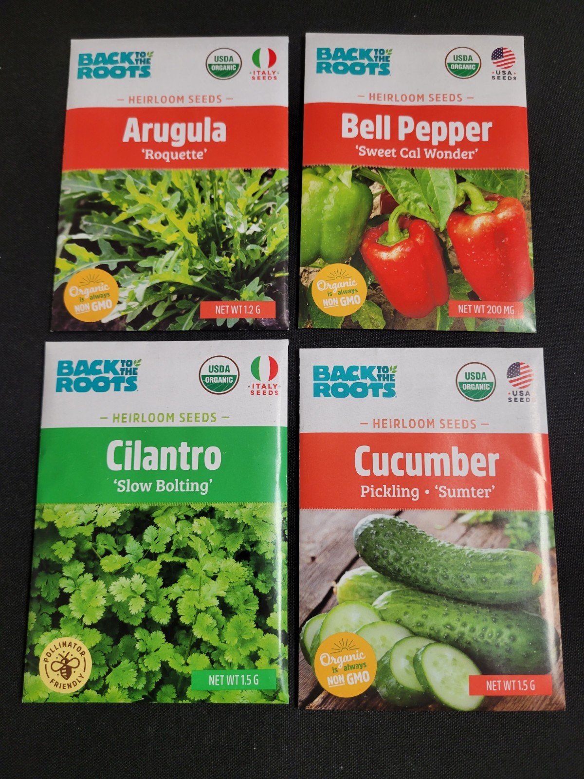 Back to the Roots Herbs and Vegetable 4 Seed Pack Assortment (2026 Season) New