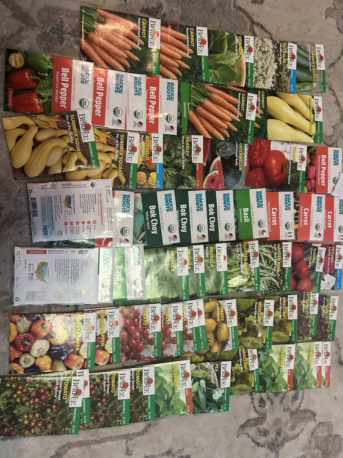 Lot C seeds Vegetable, flowers And Herb Seed Packets Packs 2025 mix gardening.