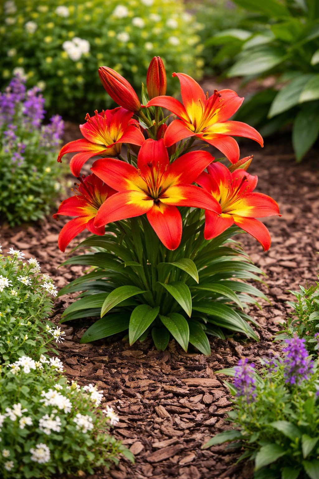 Forever Linda Lily Bulbs for Planting – Striking Crimson and Yellow (5 Bulbs)