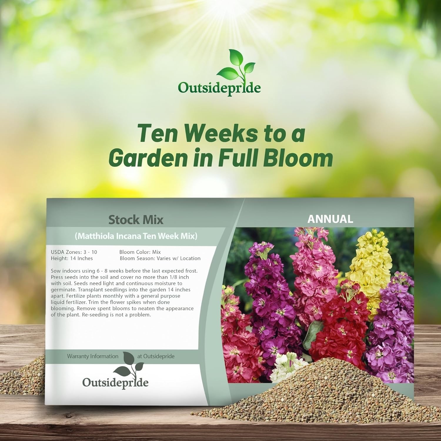 2000 Seeds Stock Seeds – Stock Ten Week Mixed Flower Seed