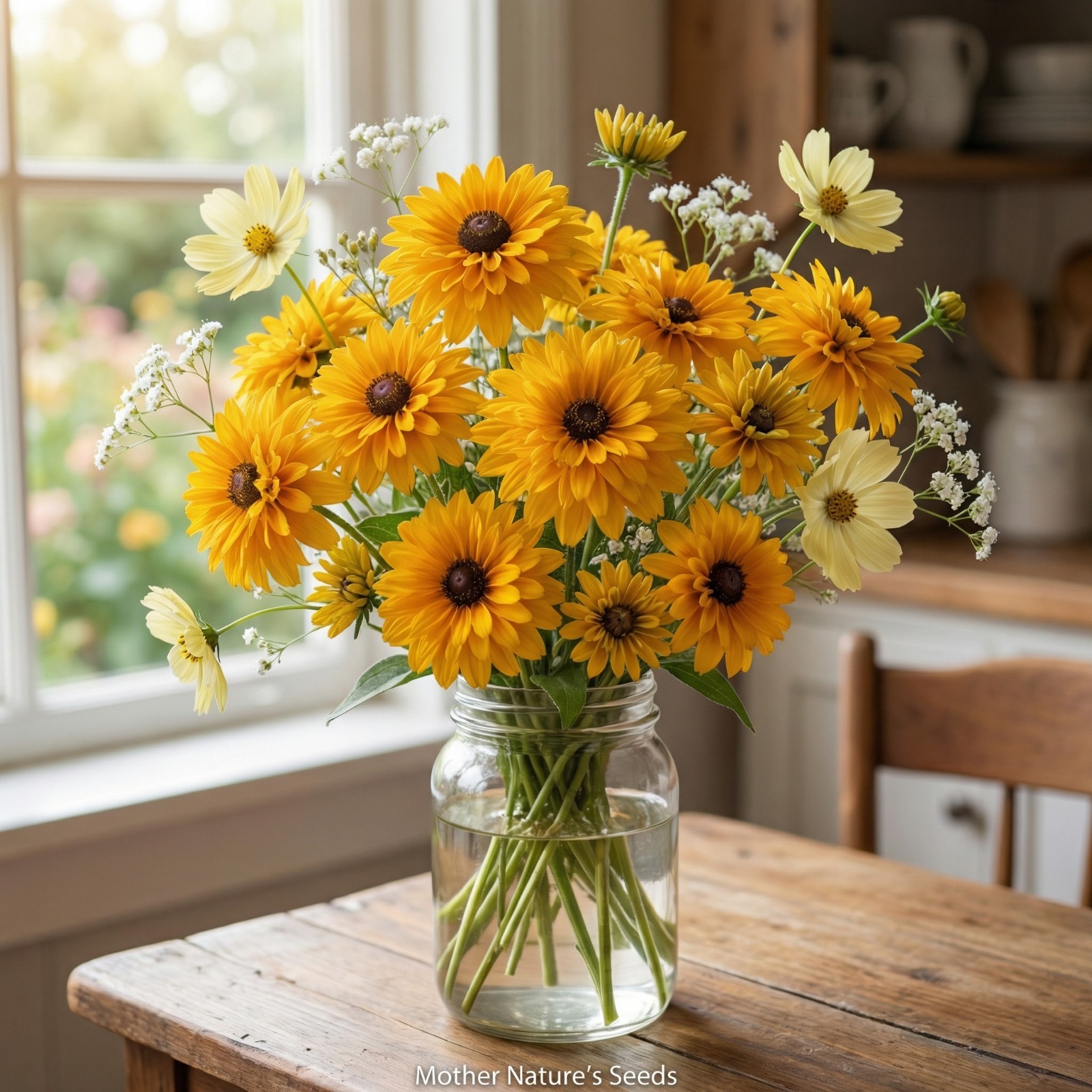 Black Eyed Susan GOLDILOCKS Rudbeckia DOUBLE BLOOMS Rare! Non-GMO 100 Seeds