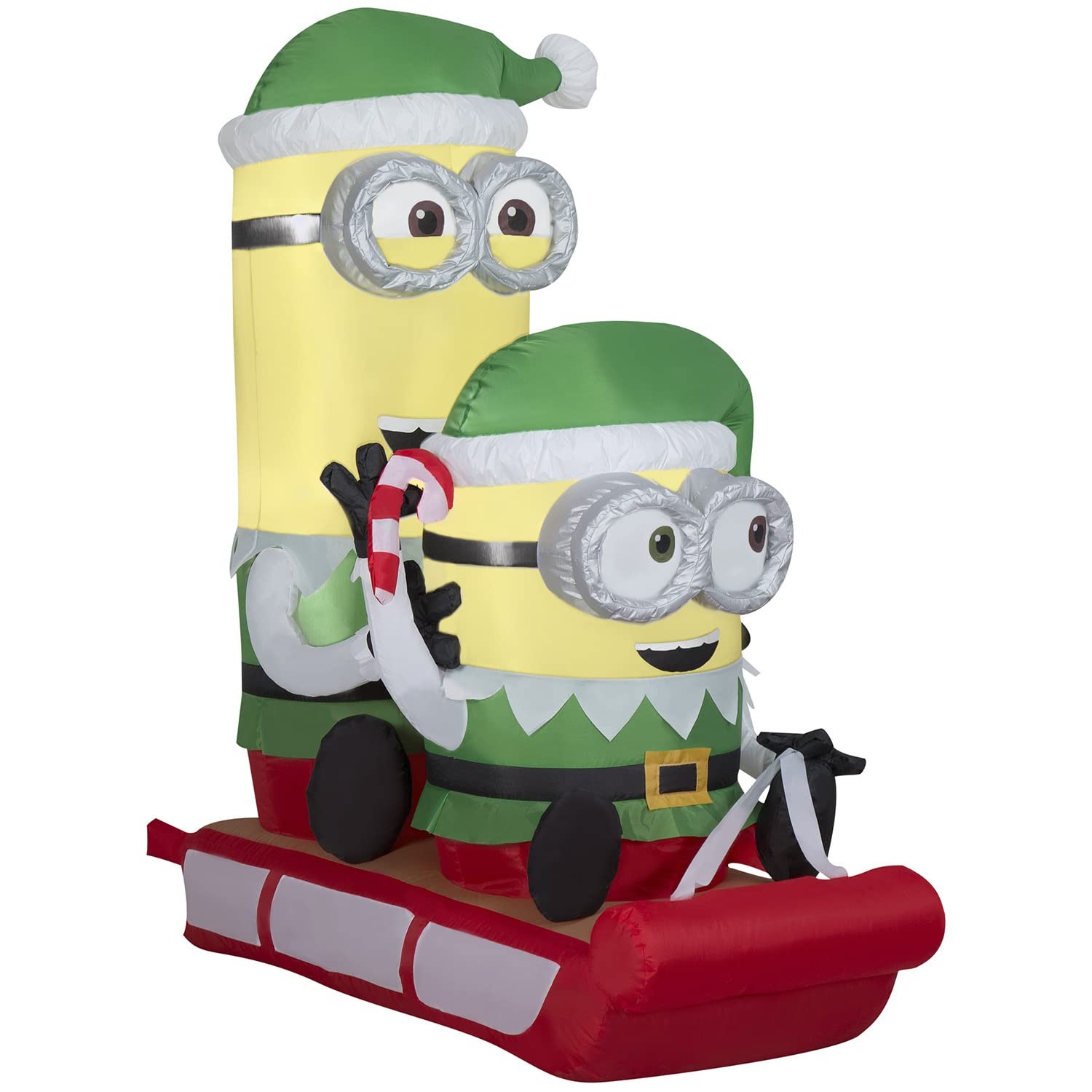 Gemmy Christmas Airblown Inflatable Minions on Sled Scene Universal, 4.5 ft