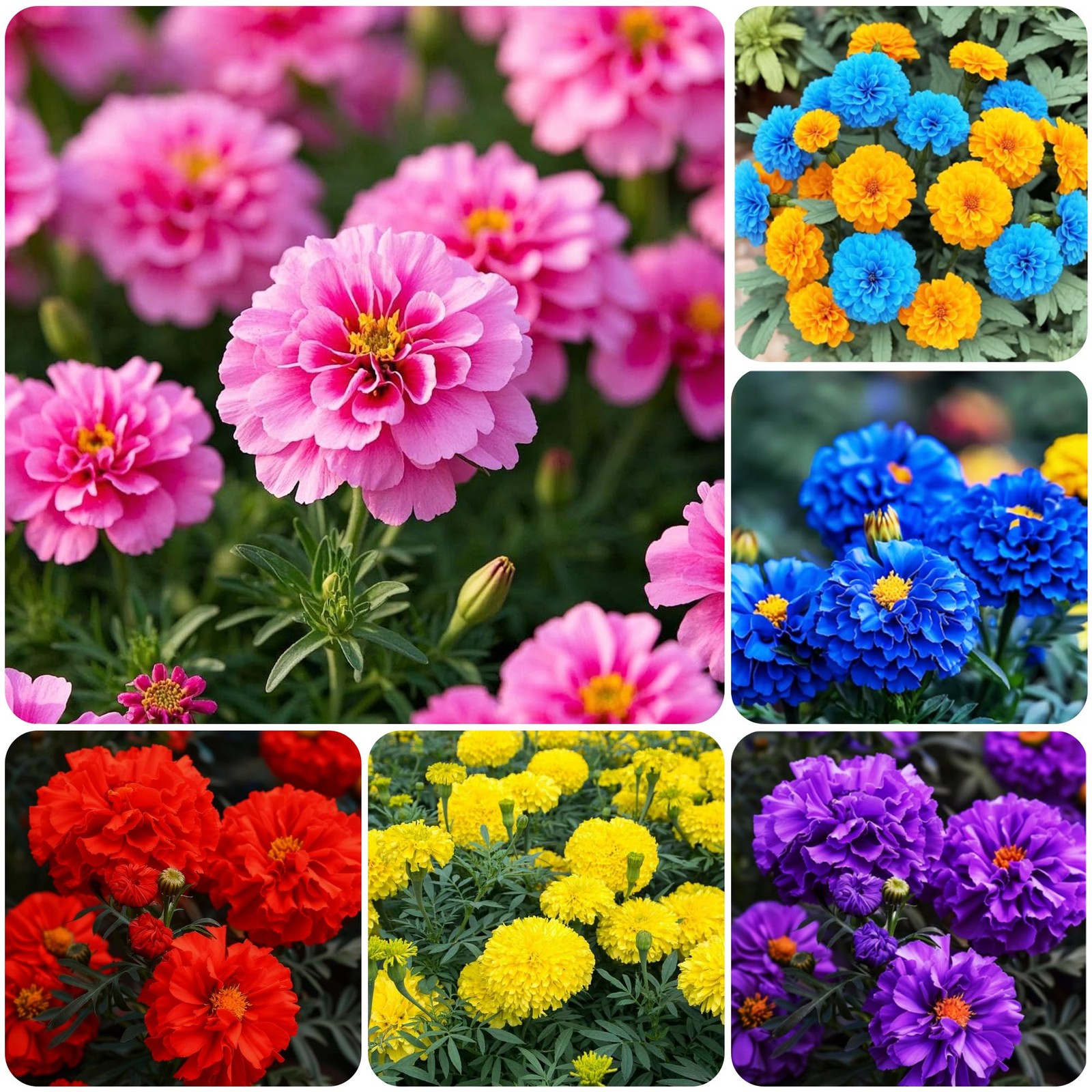 900+ Annual French Marigold Garden Flower Mix Flower Seeds for Planting Garde…