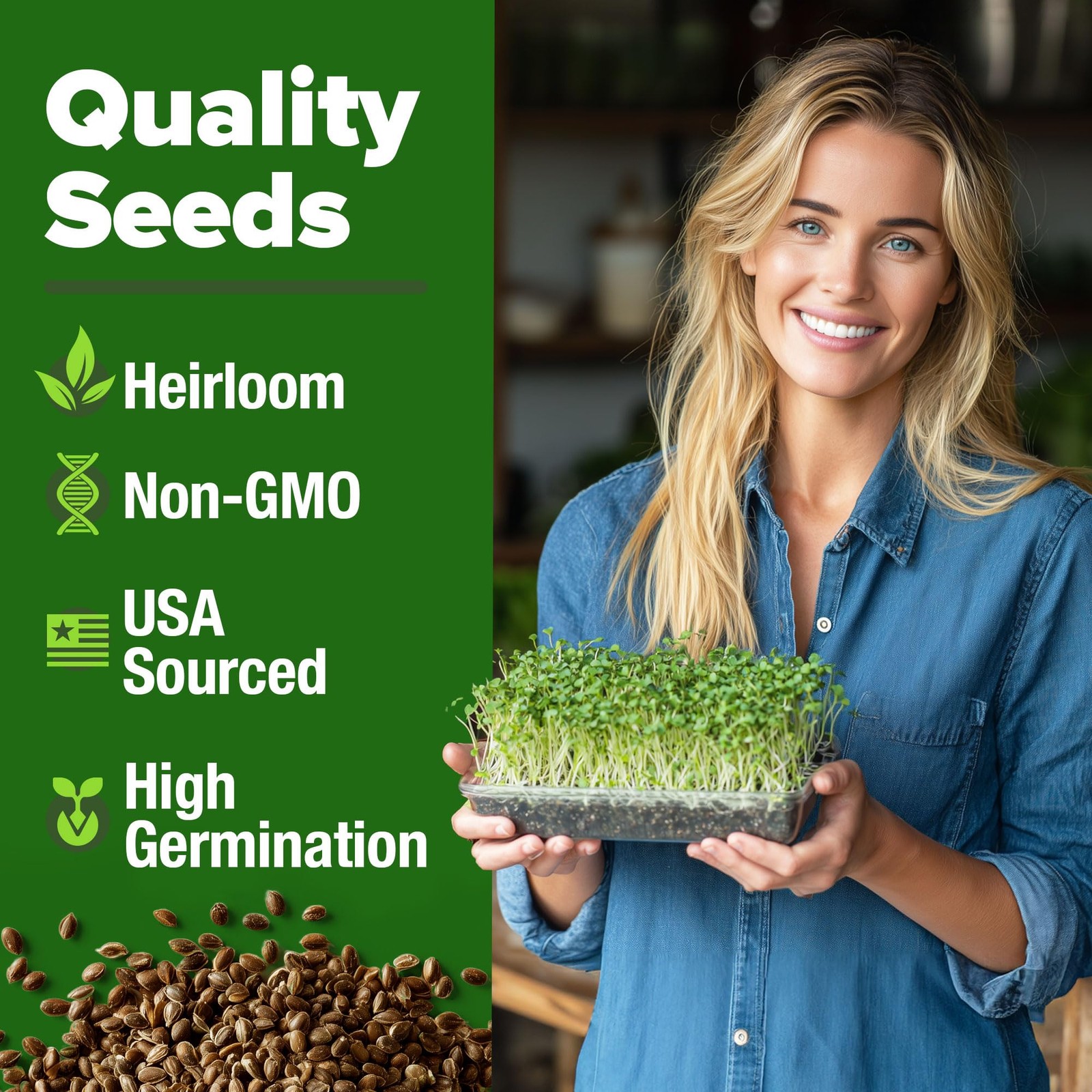 Broccoli Seeds 8 oz Bulk Heirloom NonGMO, High Germination, Sulforaphane Rich…