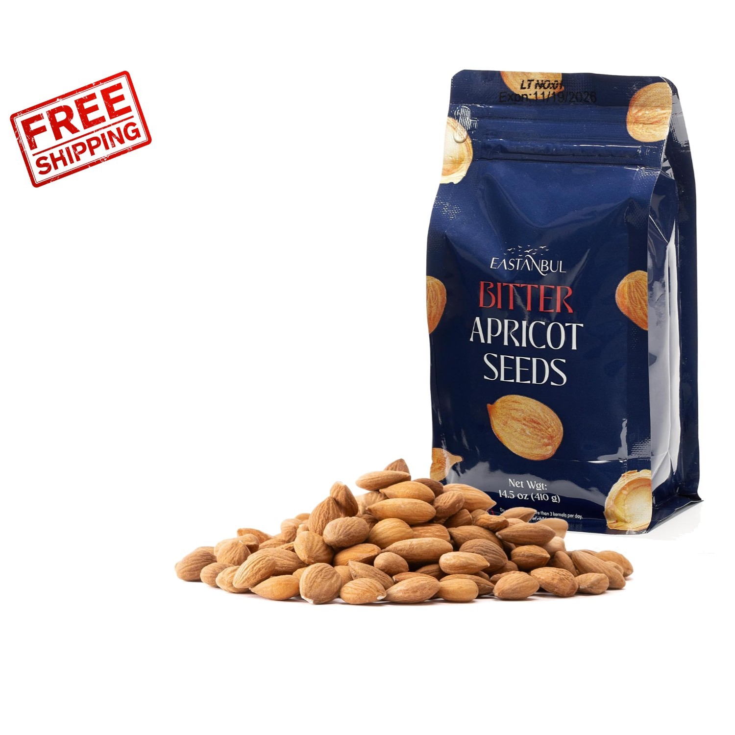 Organic Bitter Raw Apricot Kernel Seeds 14oz Gluten Free USDA 1 lb