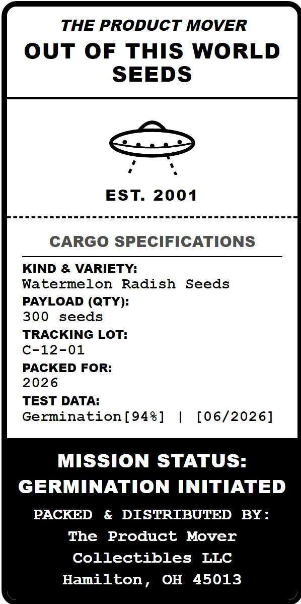Watermelon Radish Seeds 300 Count Non-GMO Heirloom Sweet Root Vegetable