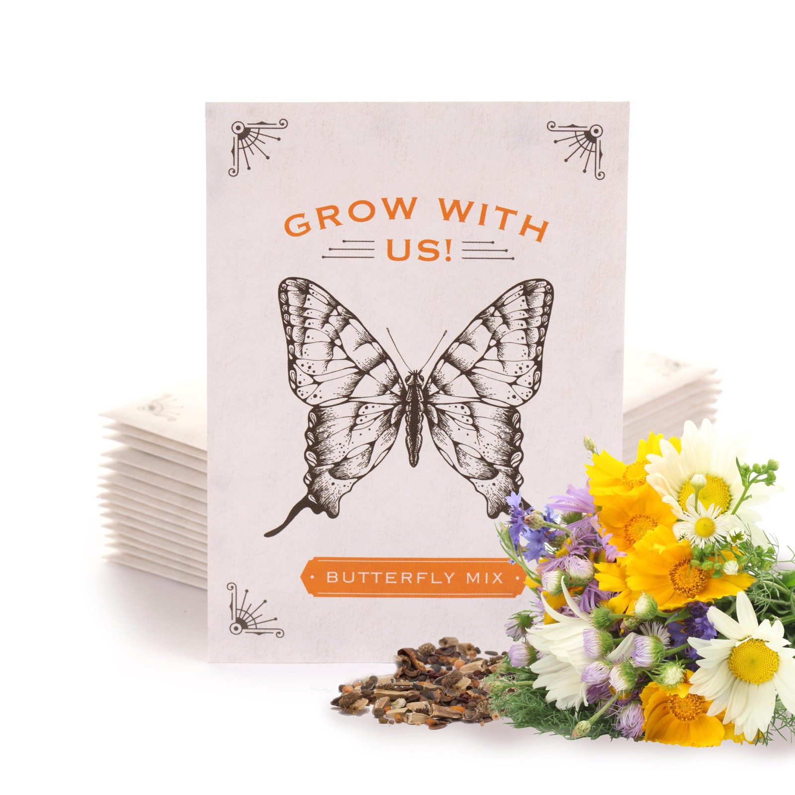 Butterfly Seed Packets Assortment 25pc Wildflower Mix Garden Attract Pollinators