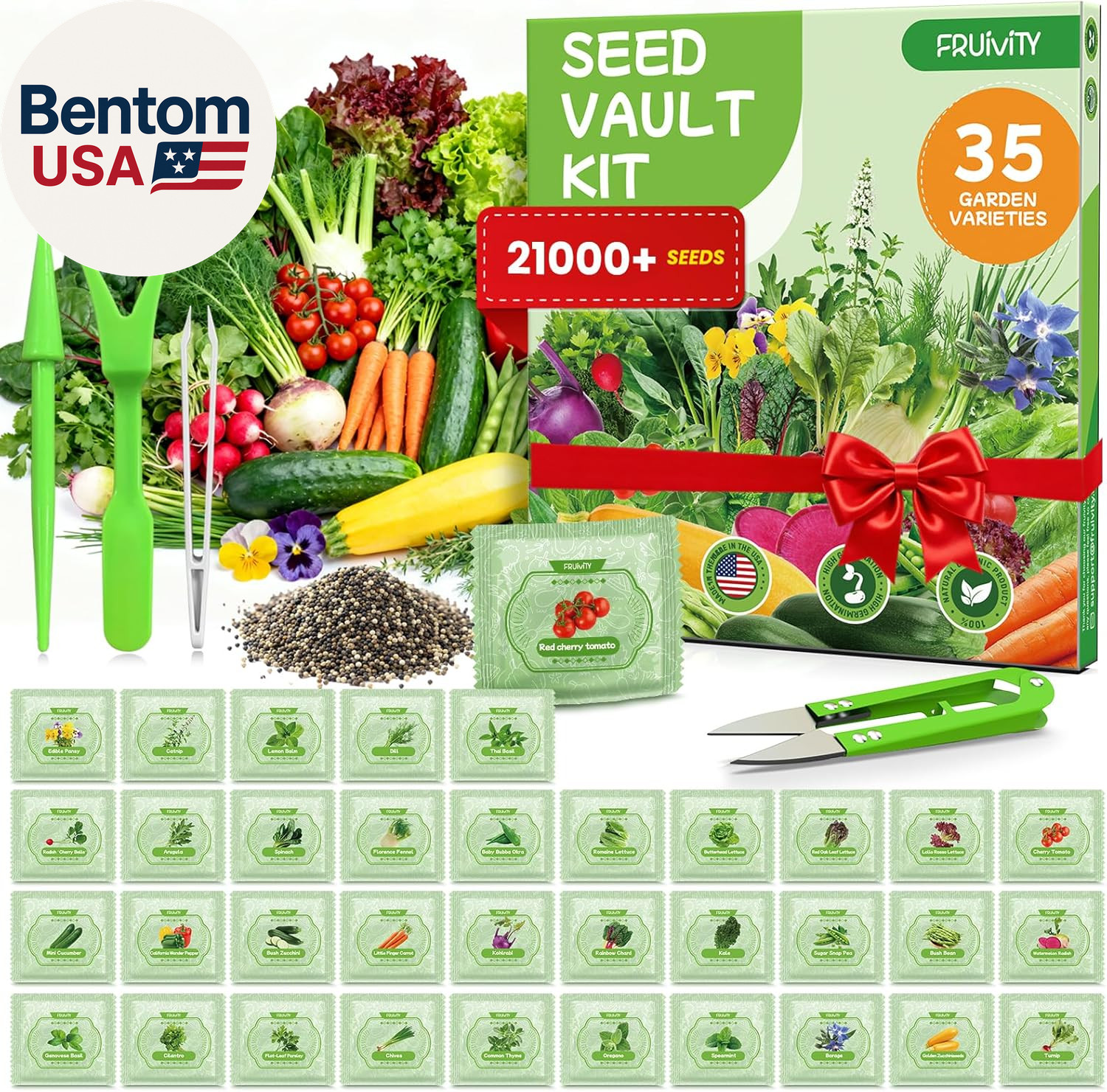 35 Heirloom Seeds Variety Pack – 21000+ Non-Gmo Seeds for Planting Vegetables an