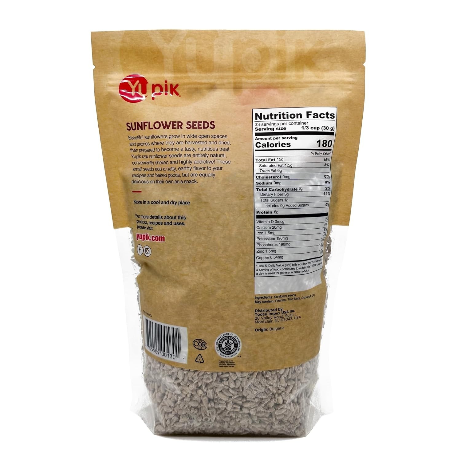 Raw Sunflower Seeds, 2.2 lb – Crunchy, Gluten-Free Kernels for Recipes & Snacks