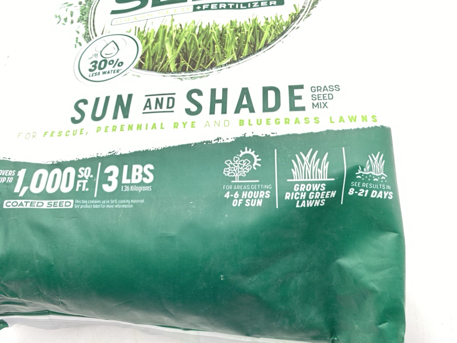 Grass Seed Blend 3 lb Drought Resistant Ideal for Sun and Shade Lawns