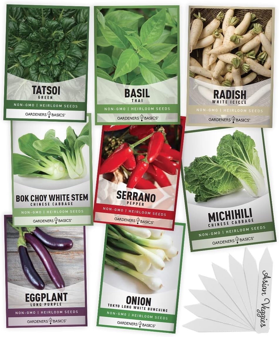 Bok Choy Tatsoi Michihili Cabbage Seeds for Vegetable Garden Indoor Outdoor Use