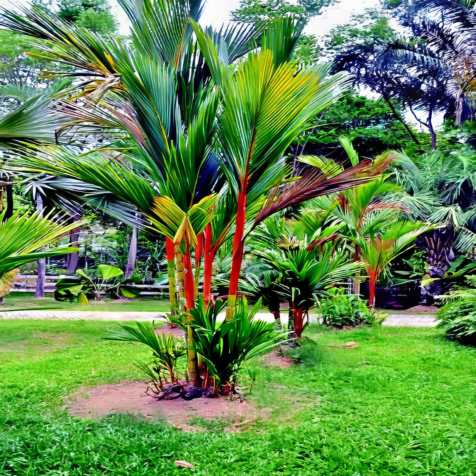 10 RED SEALING WAX “LIPSTICK” PALM TREE SEEDS (Cyrtostachys renda) House Plant