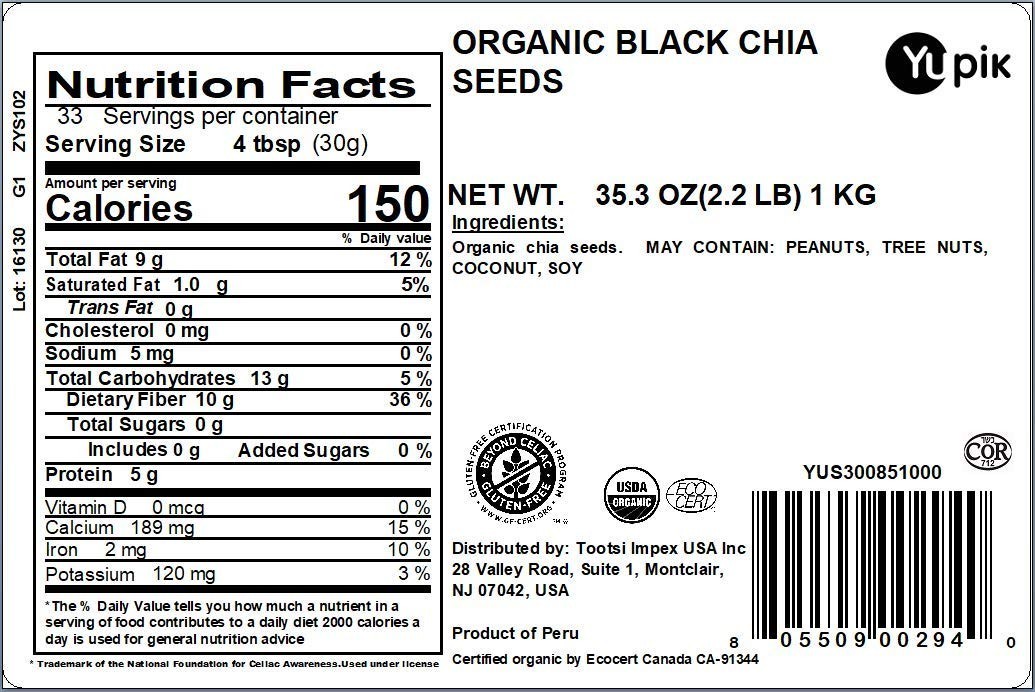 Organic Black Chia Seeds 2.2 lb – Versatile & Fiber-Rich for Healthy Snacking