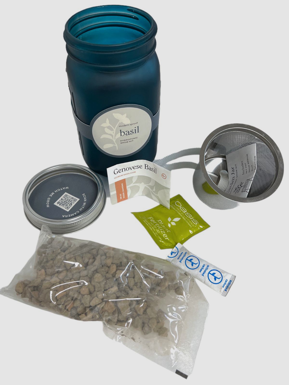 $24 Modern Sprout Blue Garden Jar Basil Growing Plant Kit