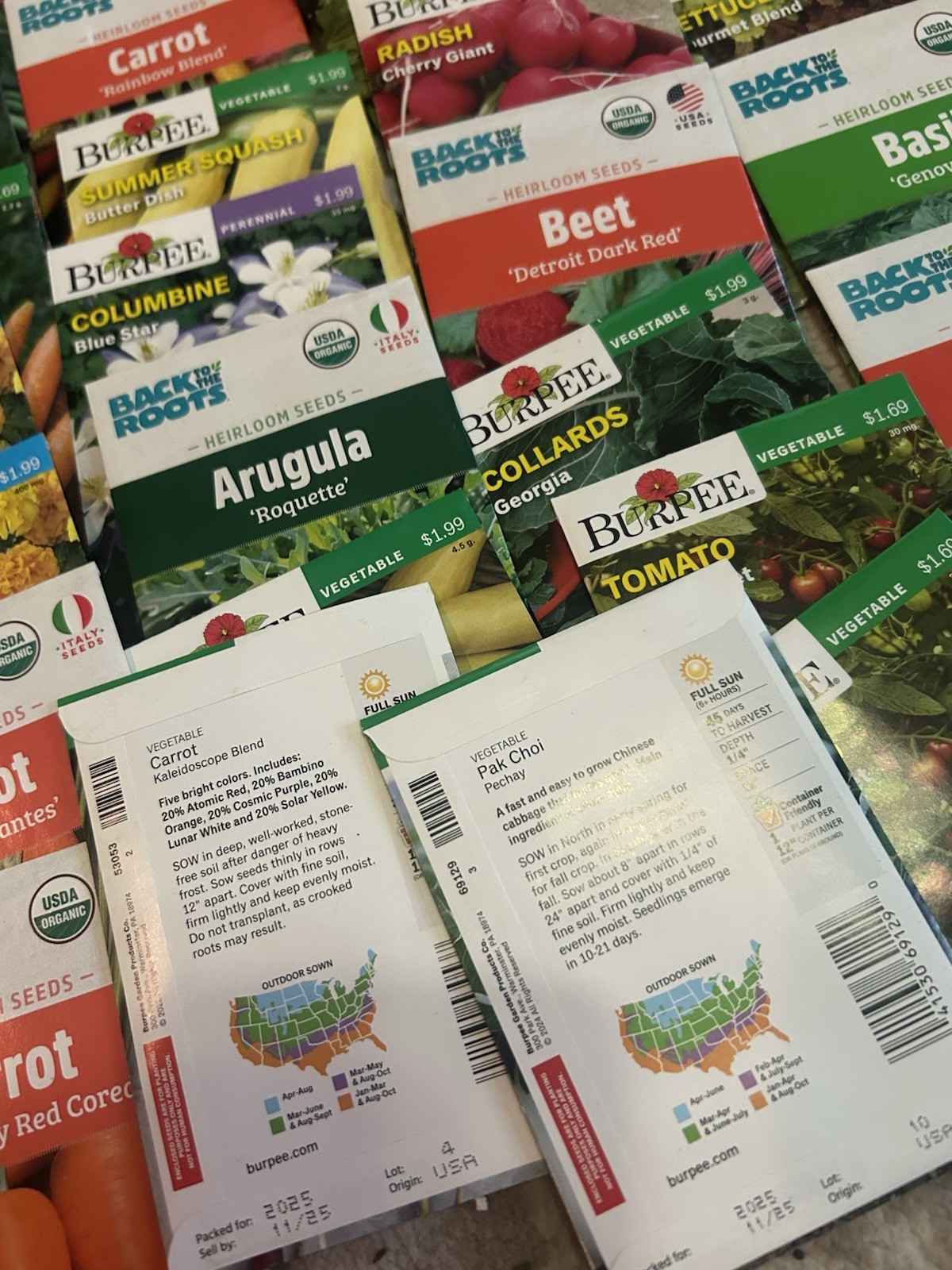 Lot D seeds Vegetable, flowers And Herb Seed Packets Packs 2025 mix gardening.
