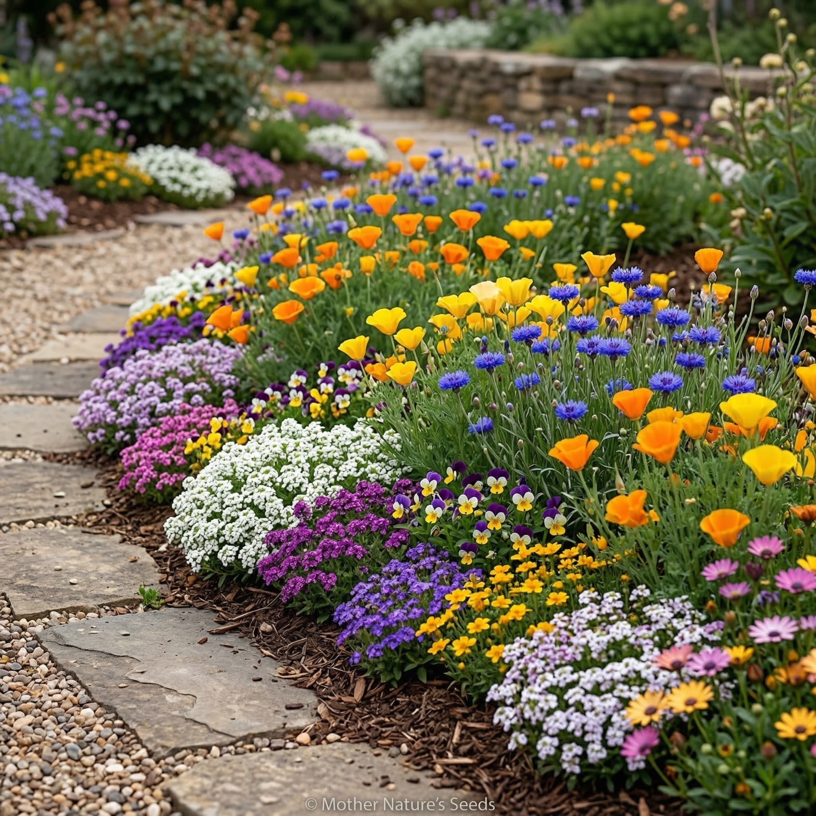 Wildflower Mix LOW GROWING Short Flowers w/ Perennials USA Non-GMO 1000+ Seeds!