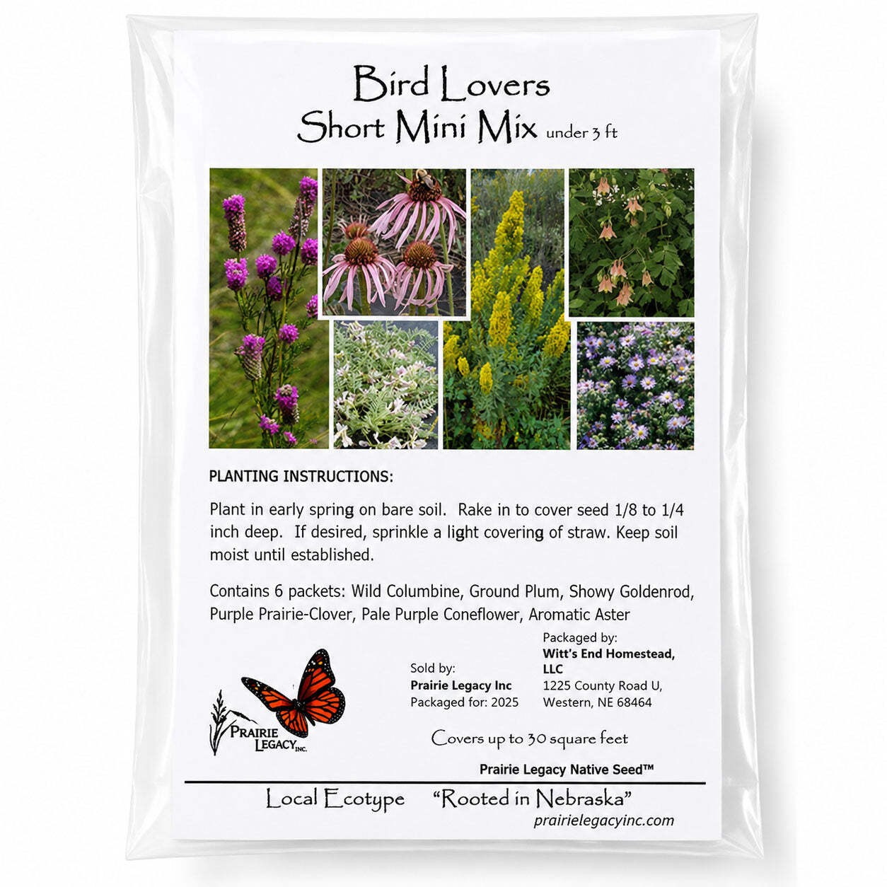 Backyard Bird Wildflower Bundle | Tall & Short Mini Mixes | Prairie Legacy Inc.
