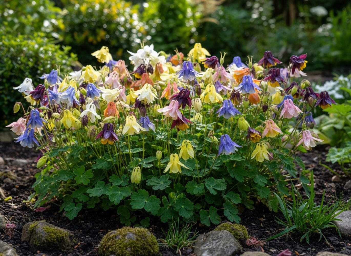 100 DWARF COLUMBINE Aquilegia Mixed Colors Flower Seeds *Flat S/H