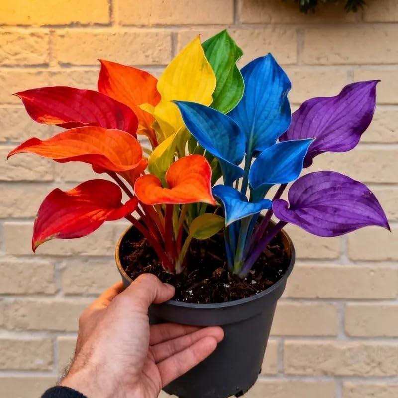 100PCS Rainbow Hosta Seeds – Colorful Perennial Shade Loving Foliage Plant Seeds