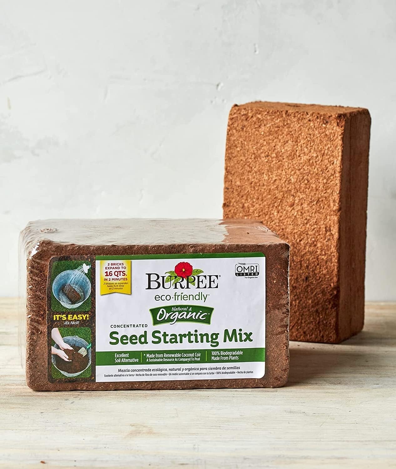 Versatile Organic Seed Starting Coconut Coir Mix – 100% Biodegradable & 16 Quart