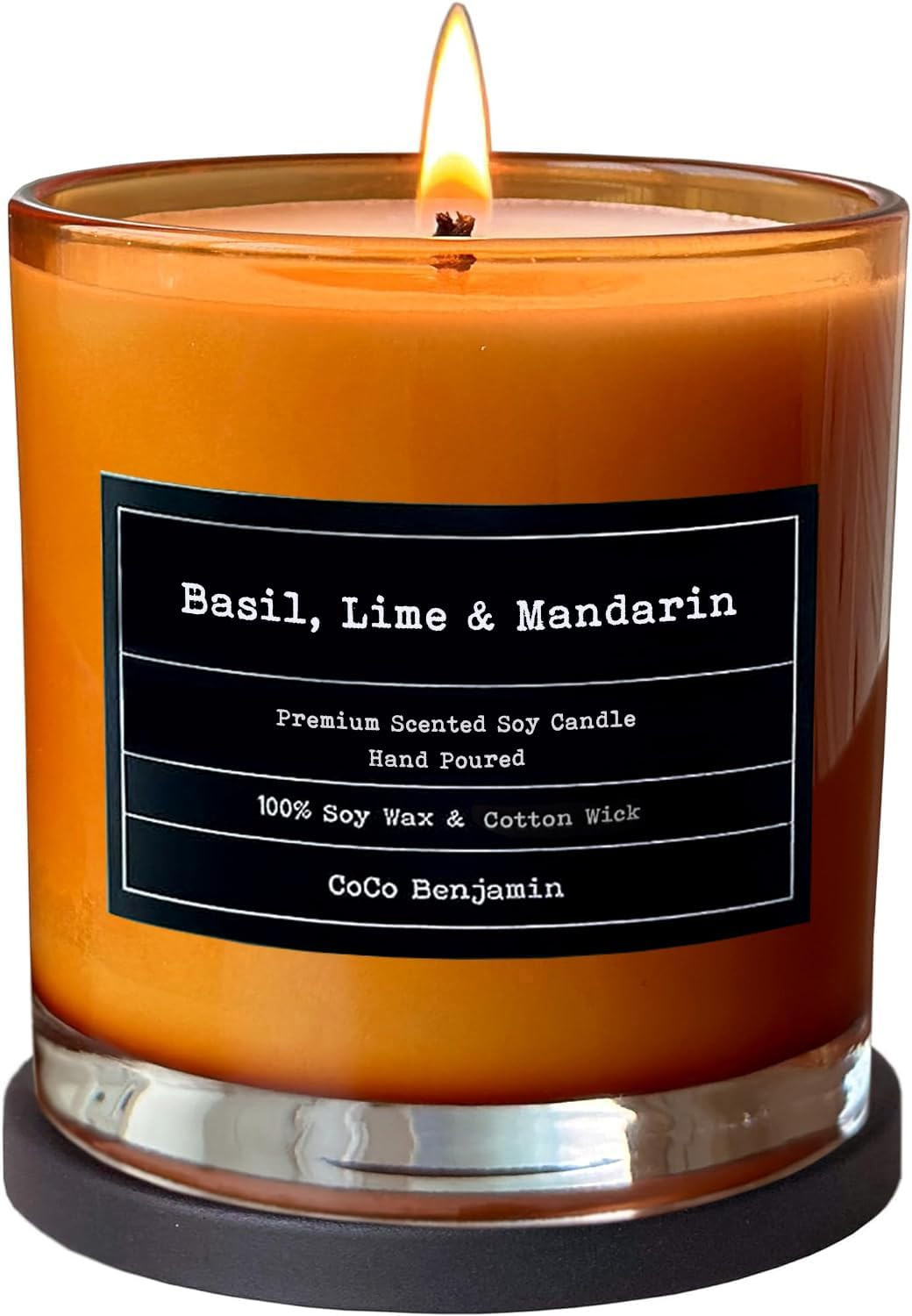 (Basil, Lime & Mandarin) 100% Natural Soy Wax Candle by Coco Benjamin – Highly S