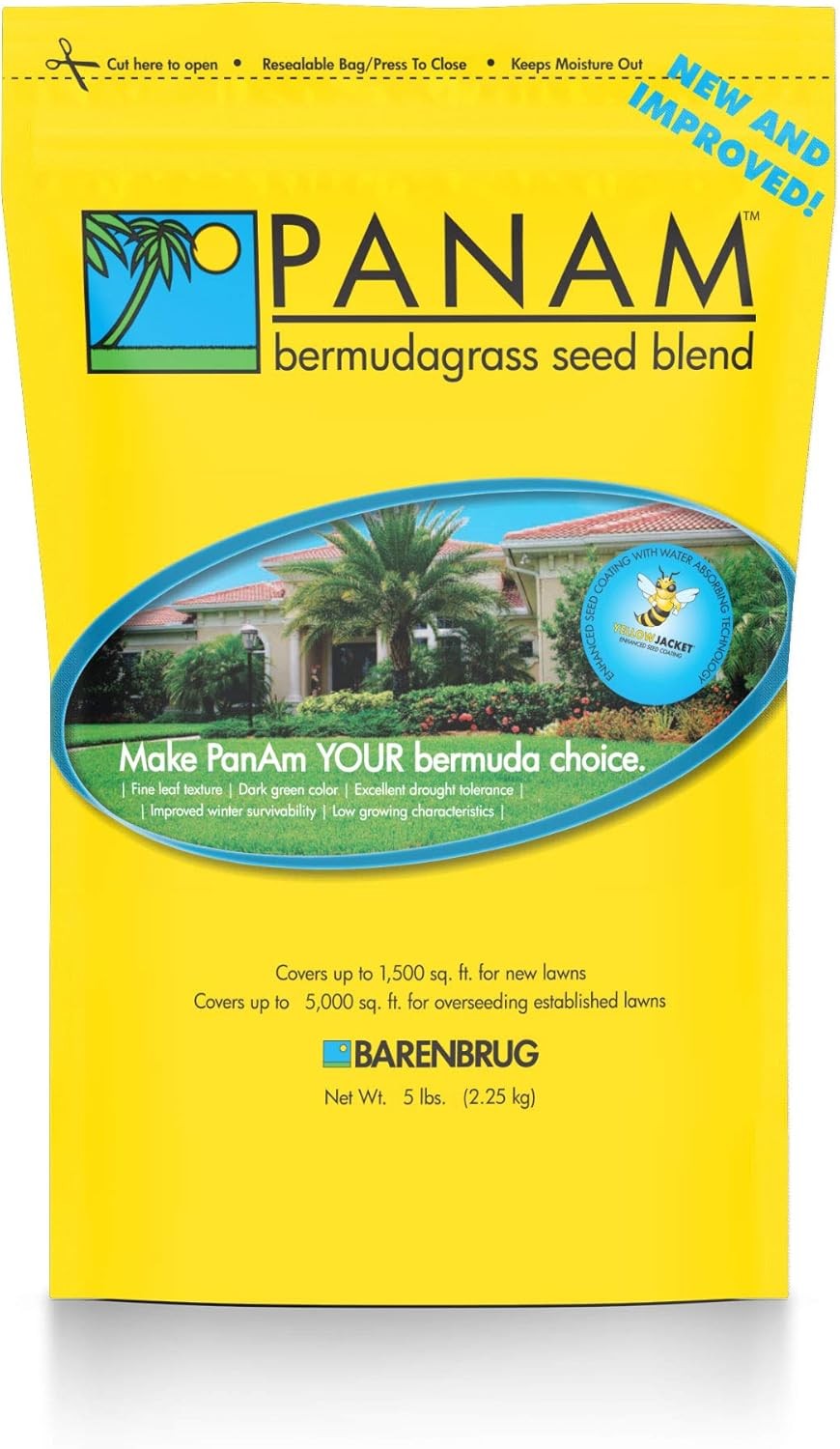 Panama (PanAm) Bermuda Grass Seed Blend ( 5 lbs ) Fine Textured Drought Tolerant