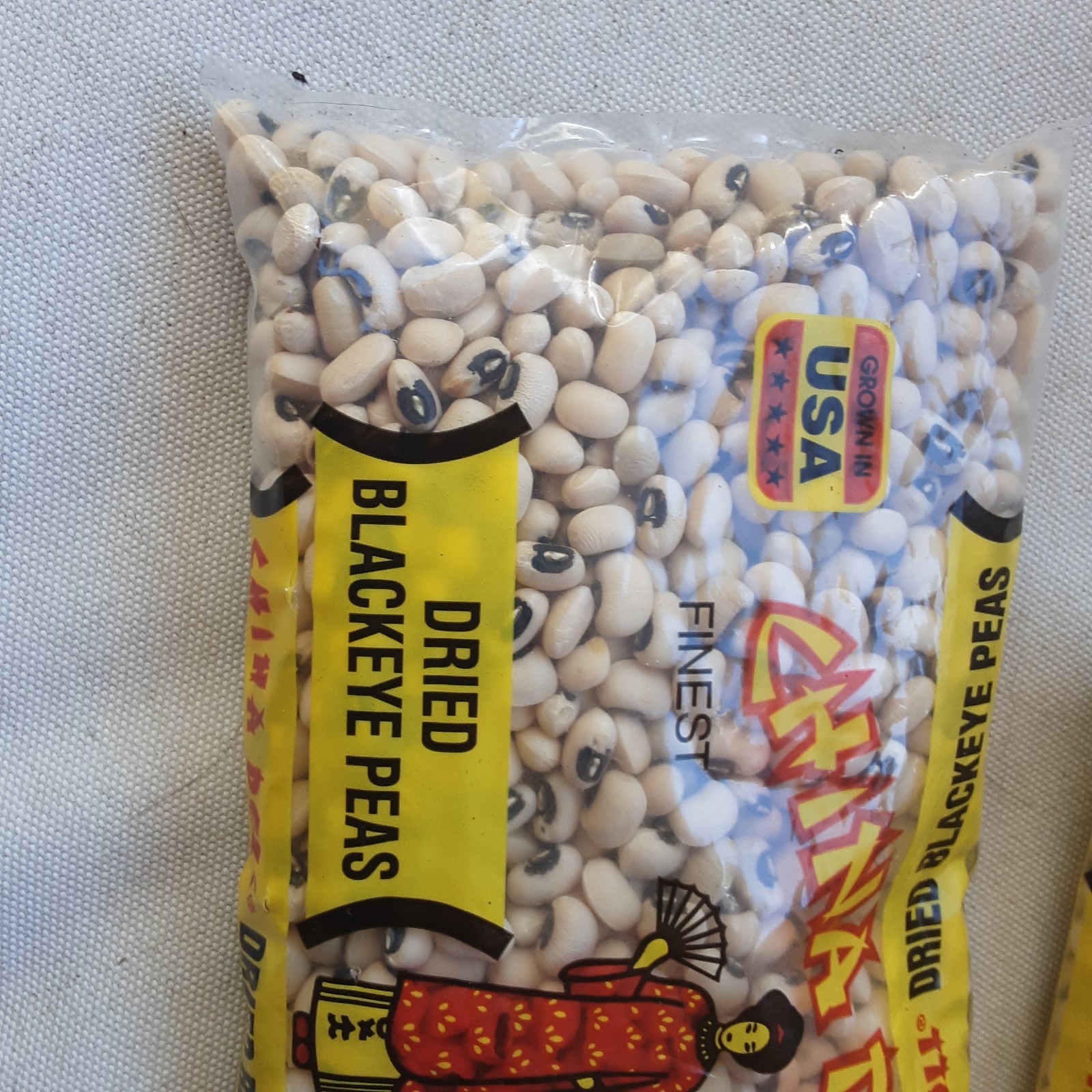 PEAS Dry CHINA DOLL Black Eye Peas NEW ( 2) 12 oz. bags FREE SHIPPING USA GROWN