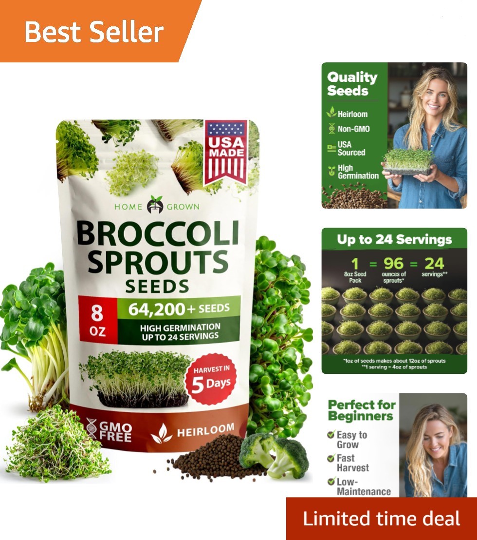 8 oz Heirloom Non-GMO Broccoli Seeds – Grow Nutritious Microgreens Fast
