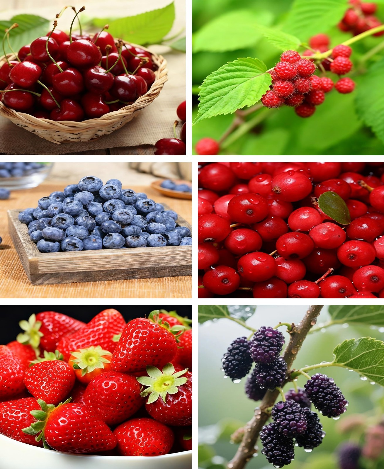 1500+ Mixed Fruit Tree Seeds – 6 Varieties: Strawberry, Blueberry, Raspberry, Mu