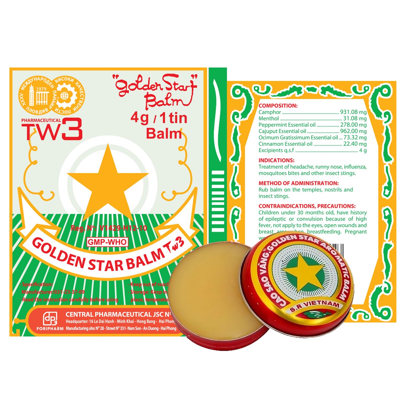 Golden Star Aromatic Balm (Pack of 8) – 0.08 Ounce 8), Yellow