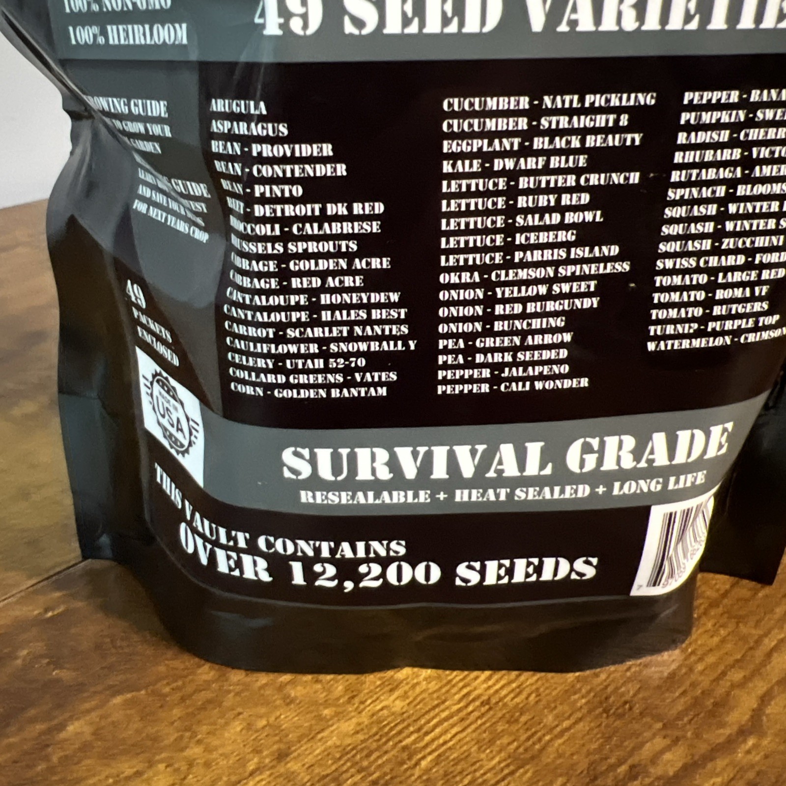 The Seed Armory Survival Vault 49 Seed Factory Sealed Packaging USA Made