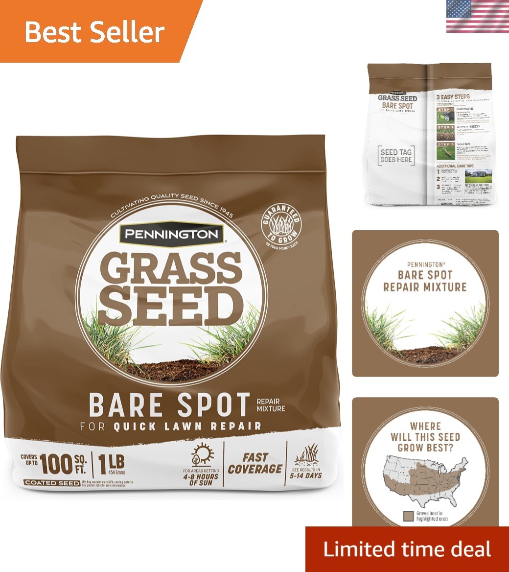 Achieve Lush Lawns with 1 lb Bare Spot Repair Grass Seed – Grows Anywhere