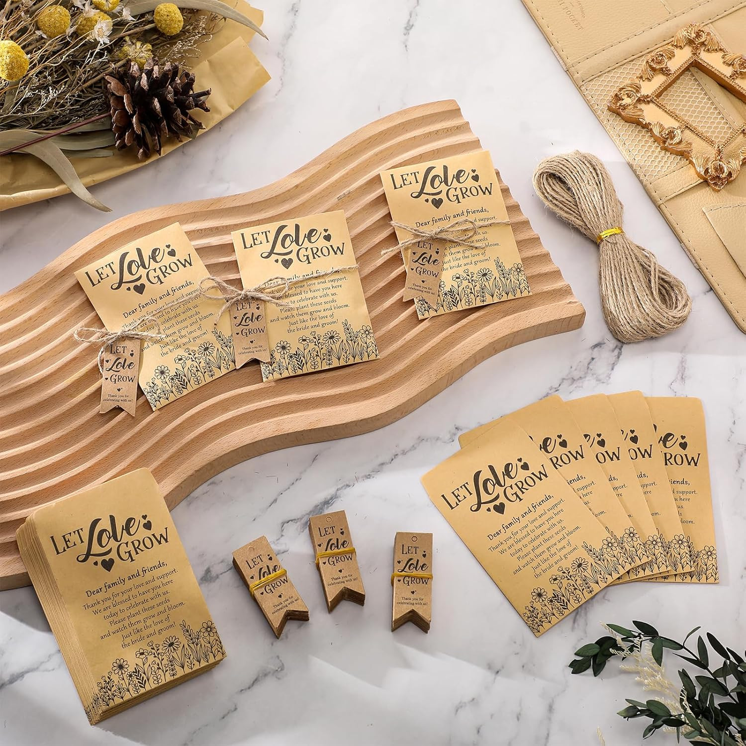 50 Sets Wedding Favor Seed Packets Let Love Grow Self Adhesive Kraft Envelopes R