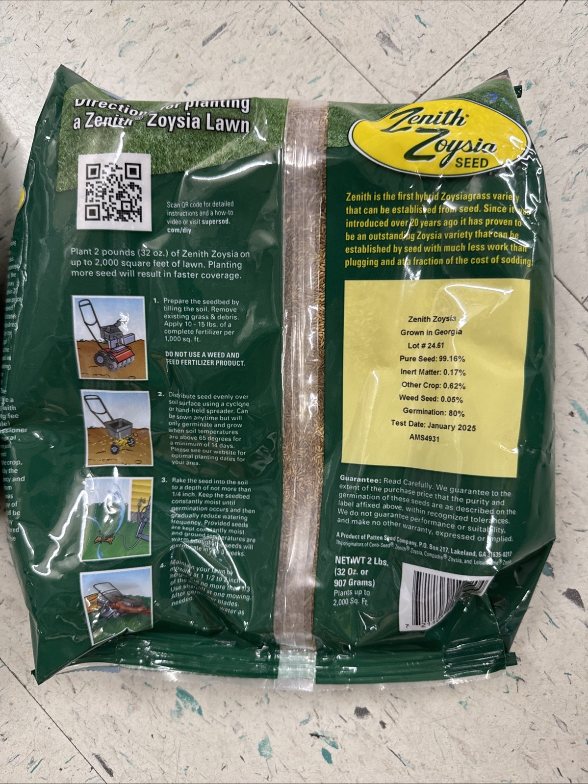 6lb. Zenith Zoysia Grass Seed 3/2 Lb Bags! – WILL SHIP FAST!!