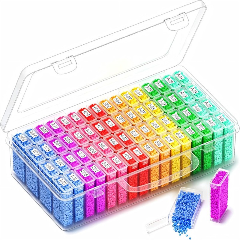 64 Slots Plastic Seed Storage Box Organizer With Lid Garden Seed Container Box
