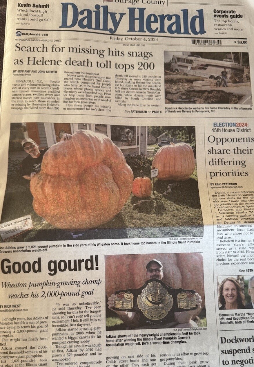 2 Atlantic Giant Pumpkin Seeds From The Heaviest Pumpkin Grown In Illinois 2024