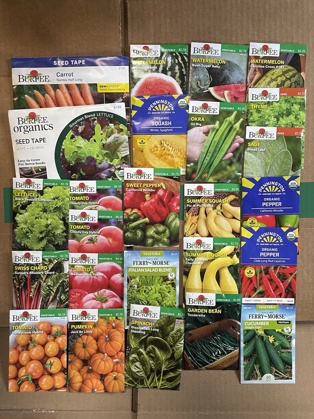 Lot Of 25 Vegetable And Herb Seed Packets Packs 2024 Non GMO Organic Random Mix
