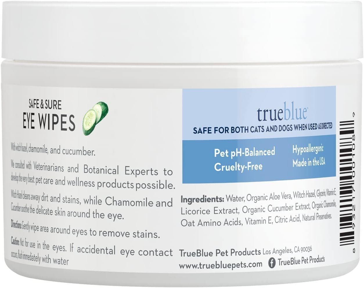 Cucumber & Chamomile Safe and Sure Dog Eye Wipes – Pre-Moistened Textured Pads