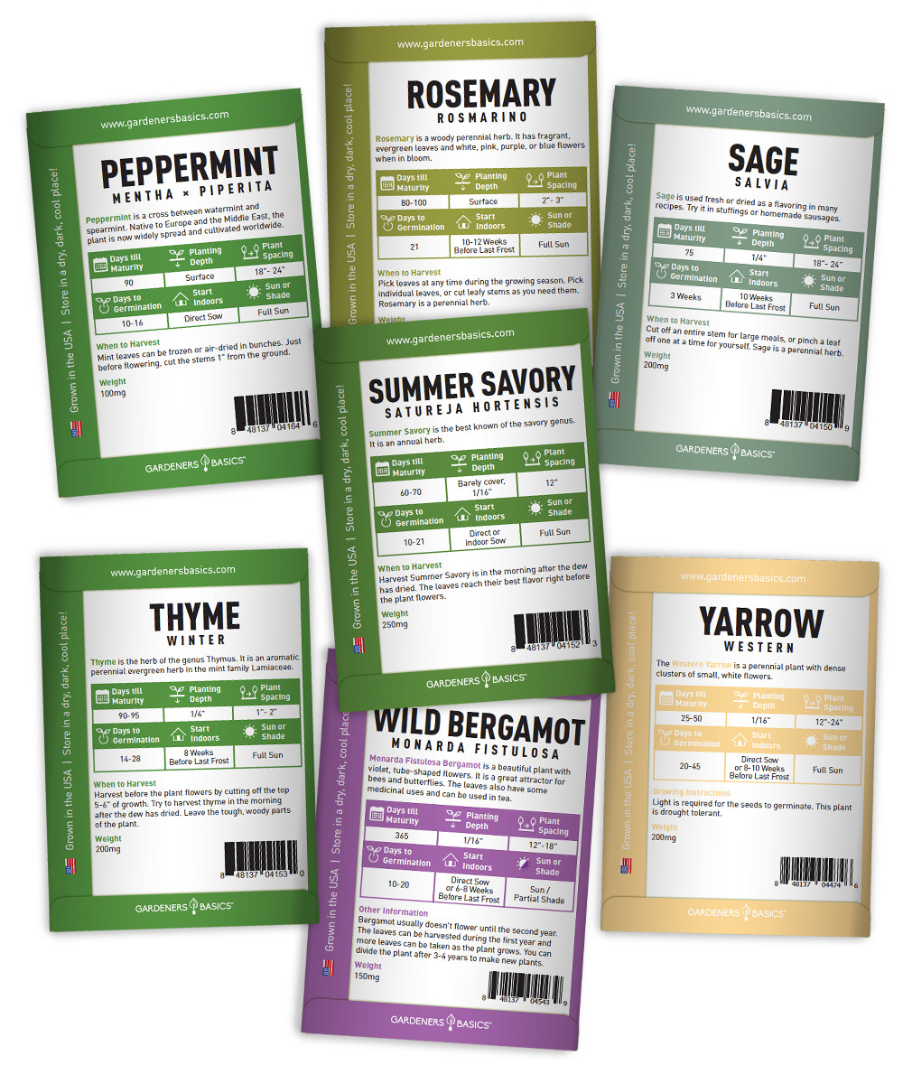 Popular Herb Seeds for Planting | 35 Variety Pack