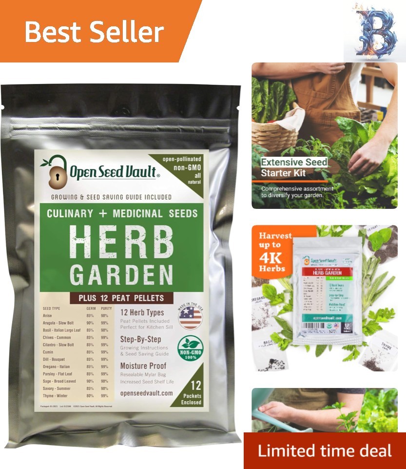 Complete Herb Garden Kit: 4,000 Heirloom Seeds | Culinary & Medicinal Variety
